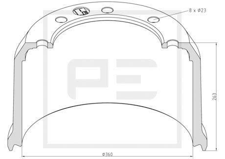 PE AUTOMOTIVE Piduritrummel 046.636-00A